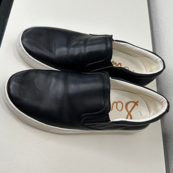 Sam Edelman Black Leather White Base Slip On Shoe 5 - Picture 3 of 15